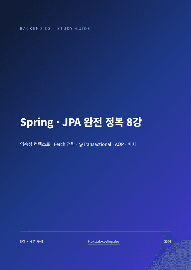 Spring · JPA 완전 정복 8강 표지